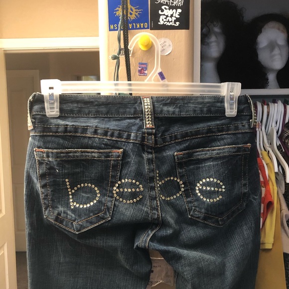 Bebe Bedazzled Size 27 Flared Jeans - Picture 1 of 2